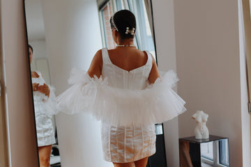 Luxury Short Ruffled Wedding Cape